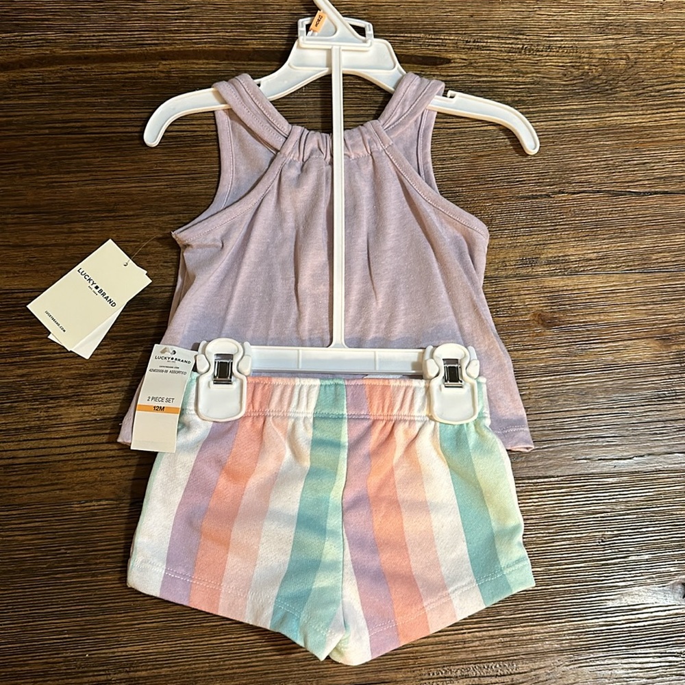 Baby girl Lucky Brand 2 piece short set, brand new with tags, $25 - Picture 4 of 5
